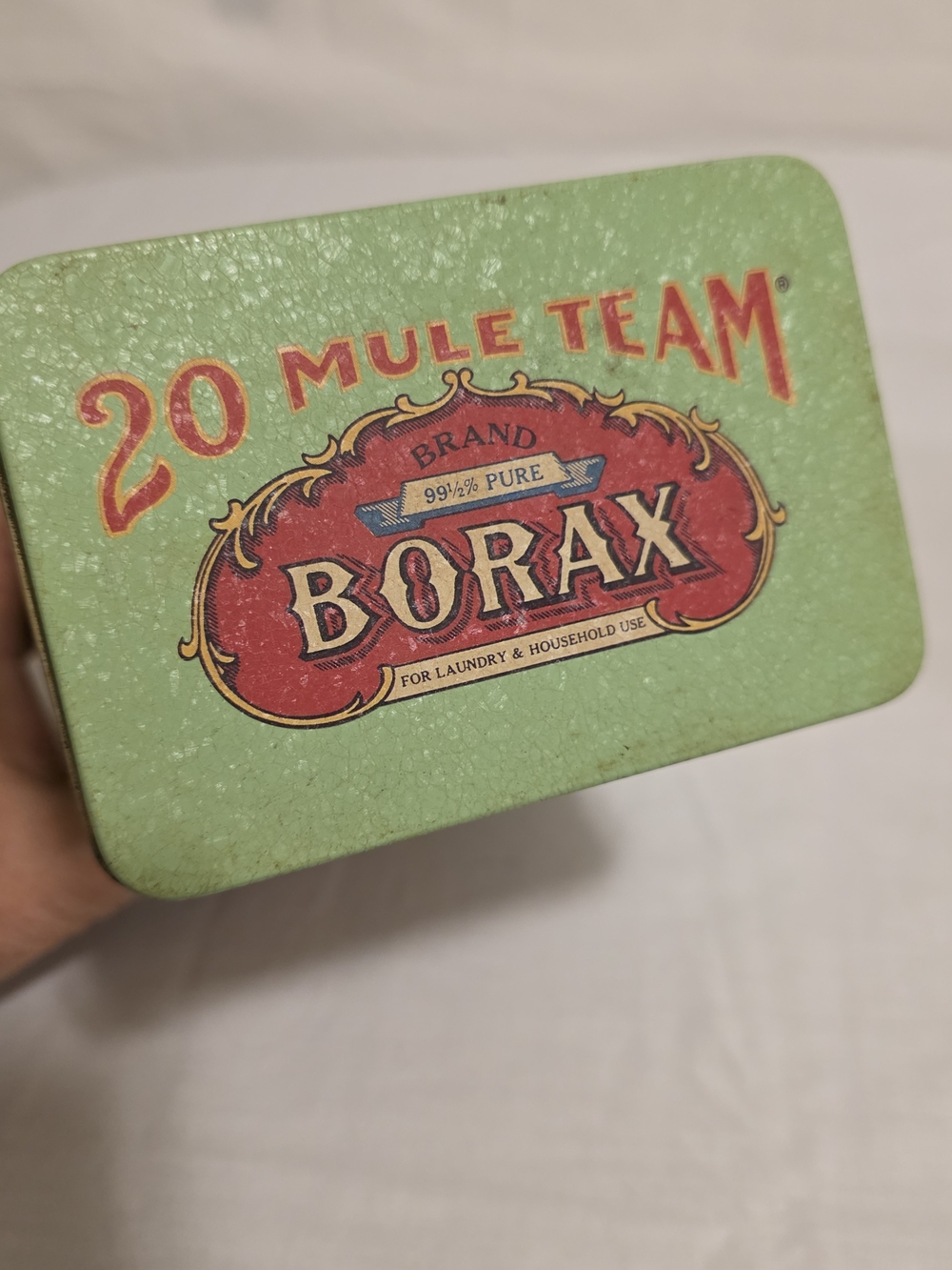 Retro 20 Mule Team BORAX Cleaner Collector Tin Laundry Room Decor Empty 6½" X 4" - Picture 5 of 9